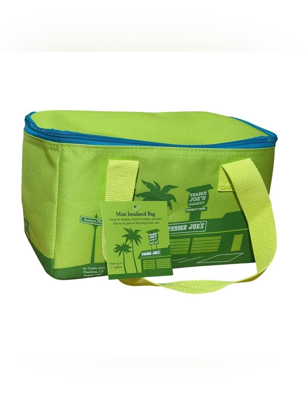 Trader Joe's Lime Green Mini Insulated Travel Bag (NWT)